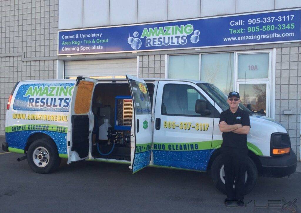 Carpet Cleaning Truck with owner of Amazing Results